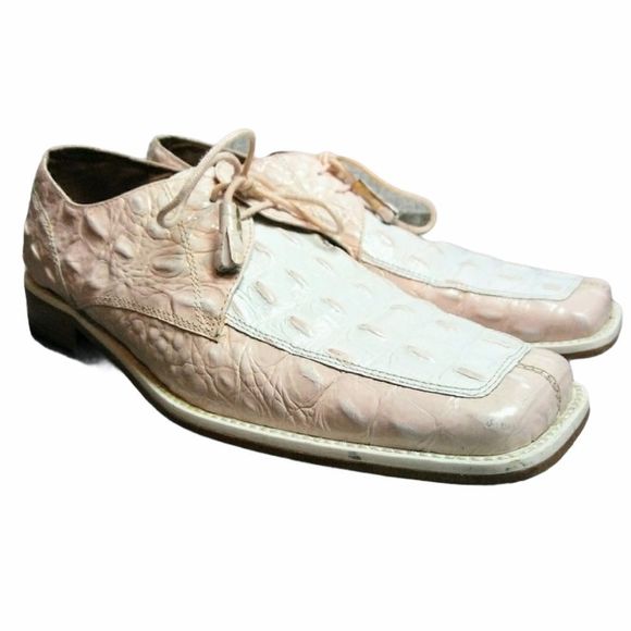 Mens GIORGIO BRUTINI Private Collection White Pink Loafers 9M Genuine Leather main image 5